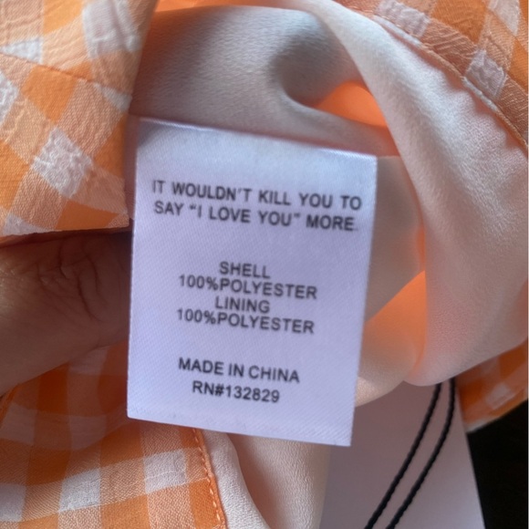 Orange Gingham Ruffle Skirt Size Medium - Picture 6 of 8